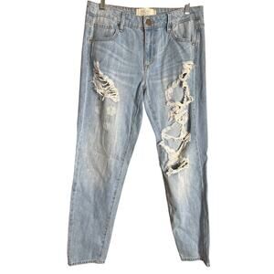 Rachel Roy Denim Boyfriend Size 27 Distressed Jeans 100% Cotton